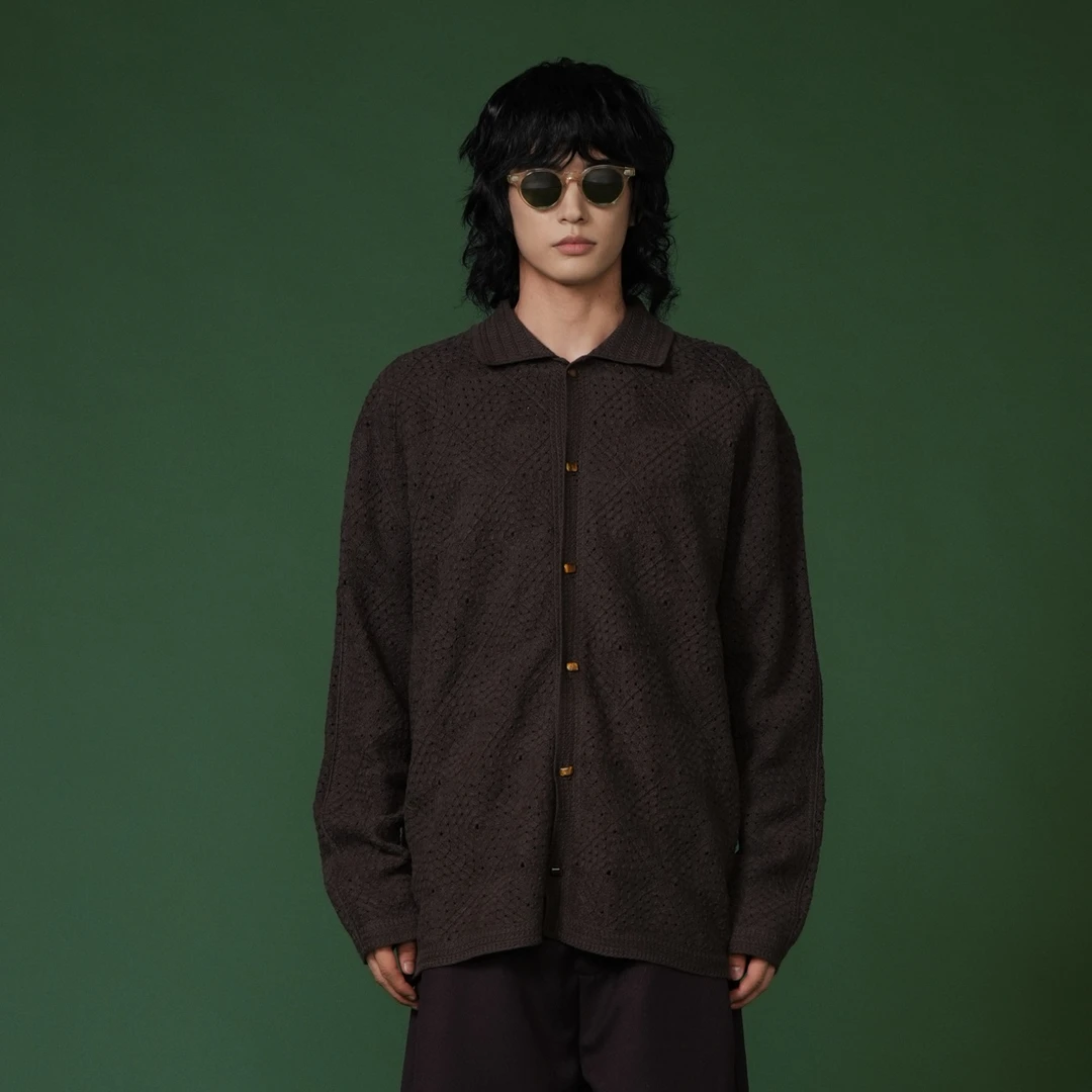 复古高领拉链宽松毛衣 6416