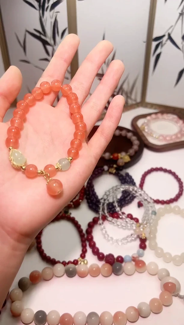 【闪购商品】石英质玉手链未镶嵌葫芦双全手串