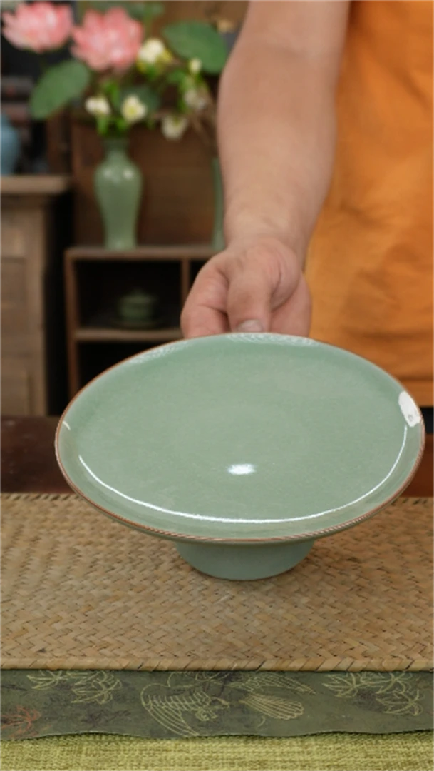 【闪购商品】梅子青高足圆满果盘18cm