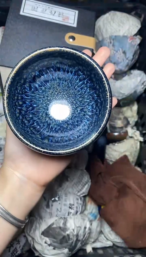茶盏蓝孔雀 盏三疯建盏茶器