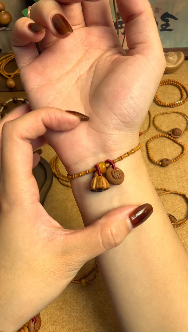 桃核竹节单圈好运莲莲   一物一拍