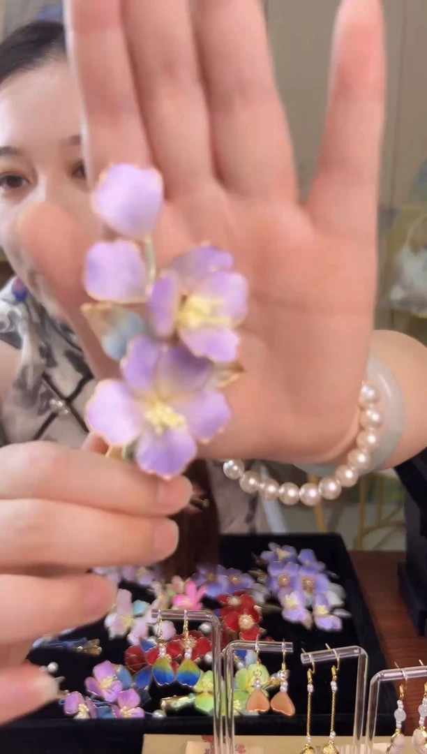 非遗纯手工绒花发夹