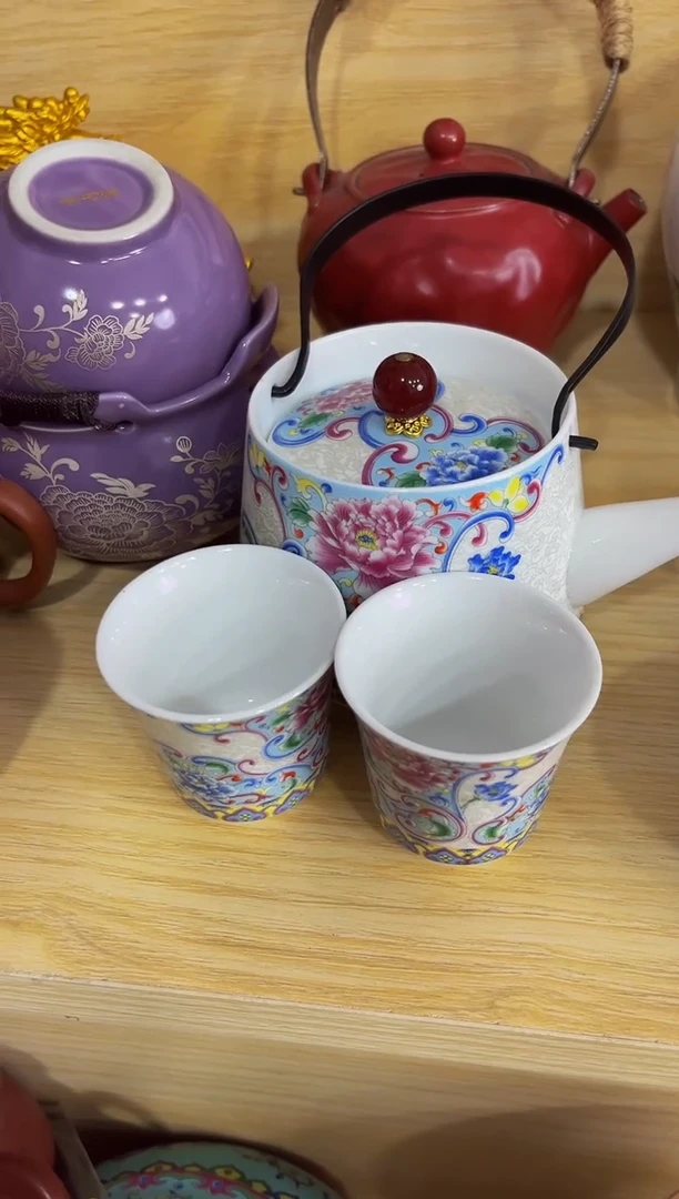 陶瓷茶具摆件旅行套组