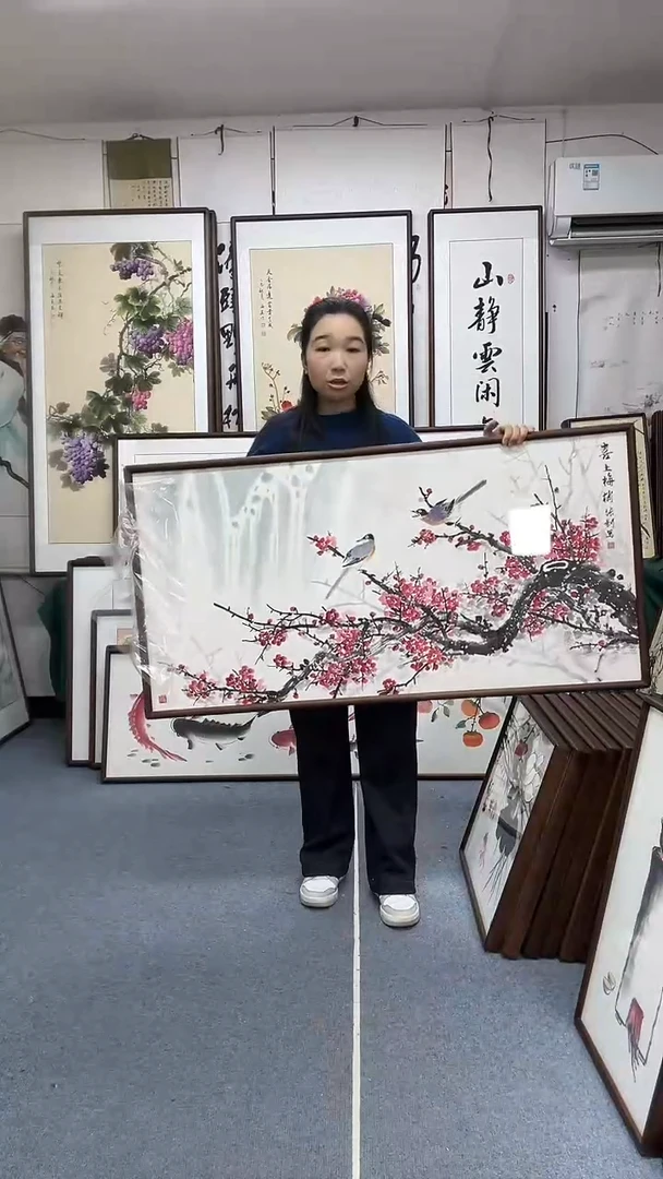 国画尺寸63*1mi23实木画框京东包邮手绘