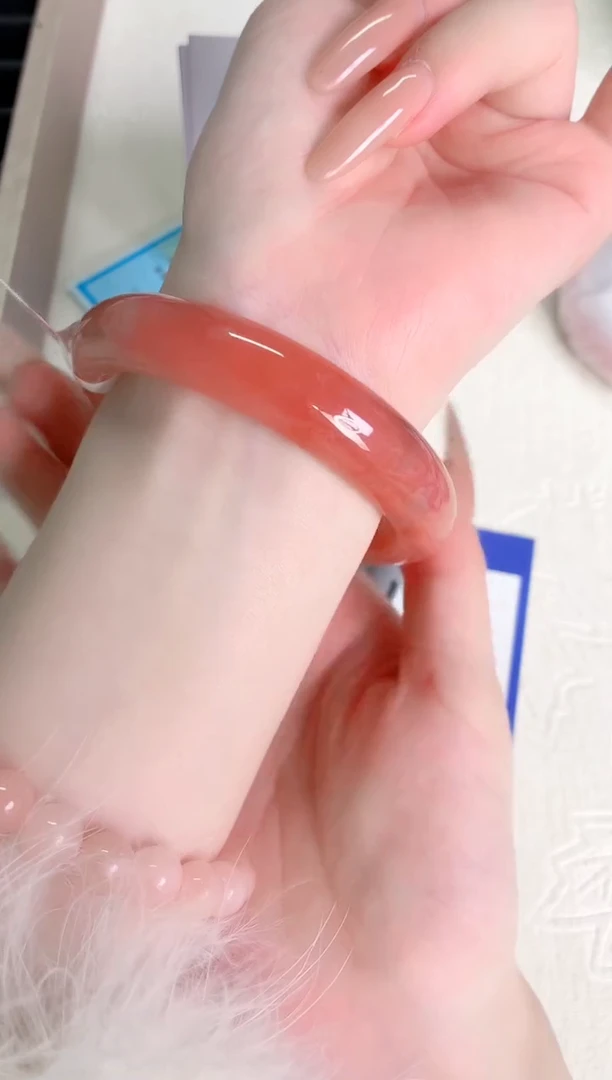 未镶嵌手镯石英质玉桃花酿195-圈口60-236