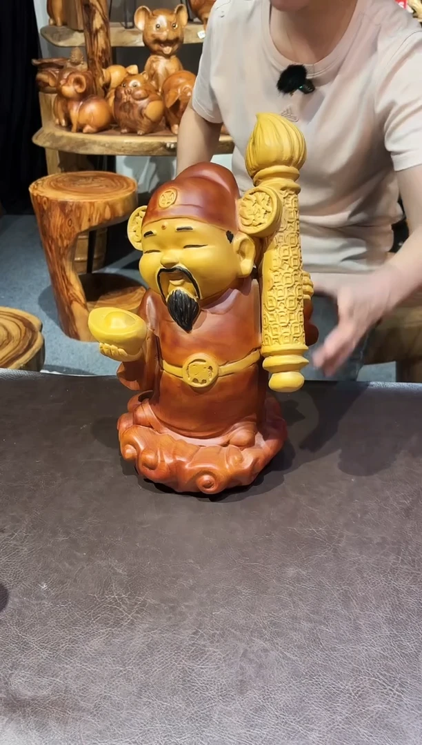 香樟木财神23*23*23