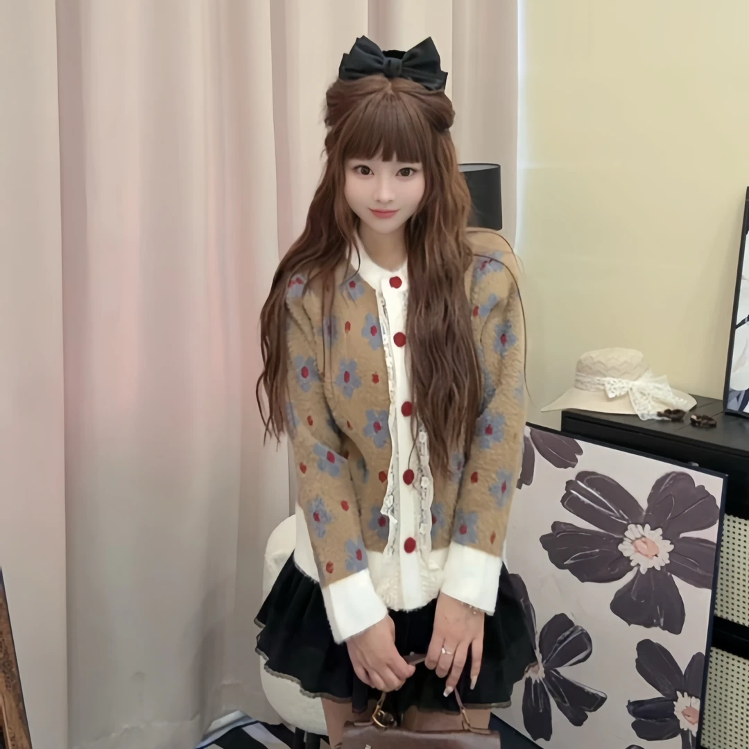 【艾丽莎定制】接重工花朵外套女秋冬高级设计感小众别致开衫w-013