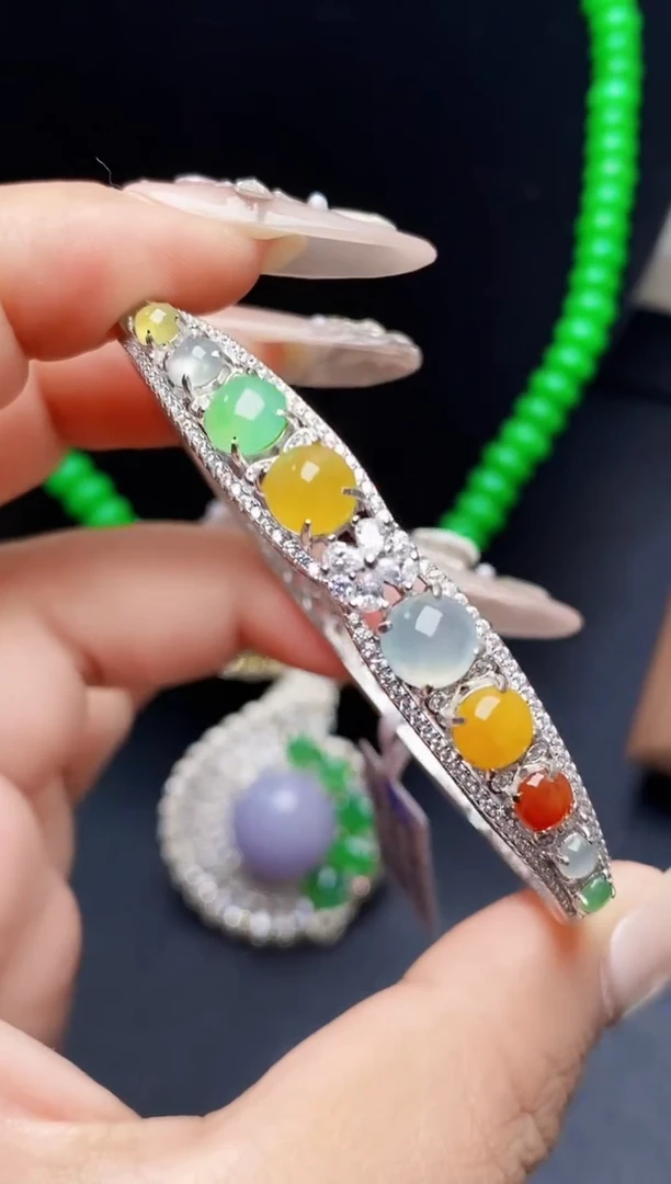 银S925镶嵌戒指翡翠2186