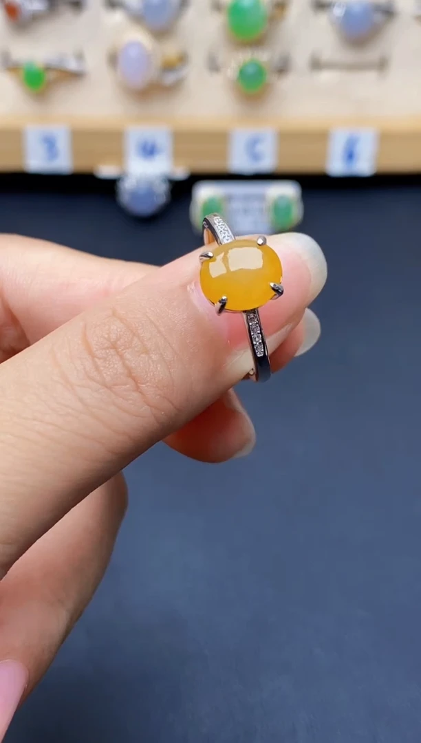 银S925镶嵌戒指翡翠5123
