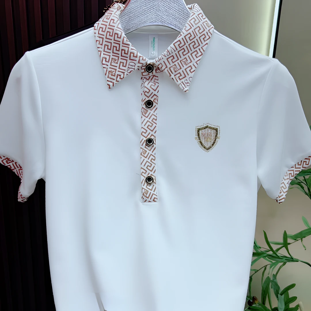 男士时尚夏季修身翻领韩版休闲网红POLO衫半袖潮流