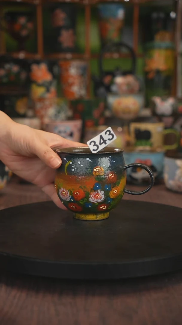 紫砂油画手绘釉下彩343