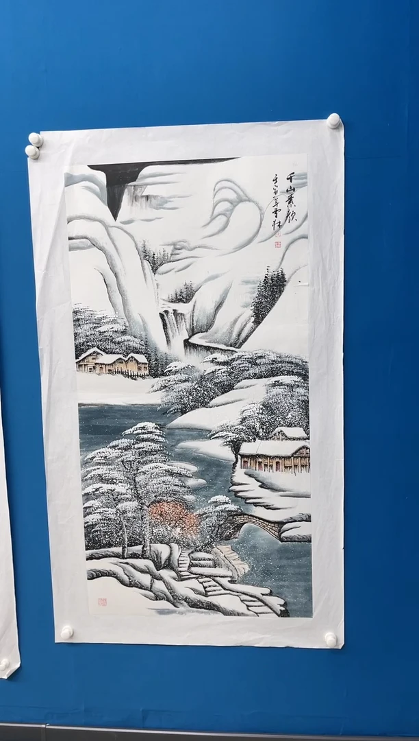【闪购商品】国画张-金色华章原作雪景/无框/W带画册