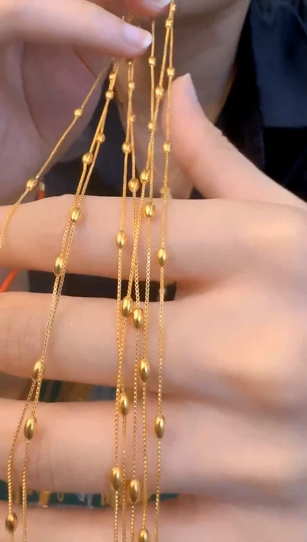 盒仔橄榄隔珠链50cm 1.86g（多样性发货）
