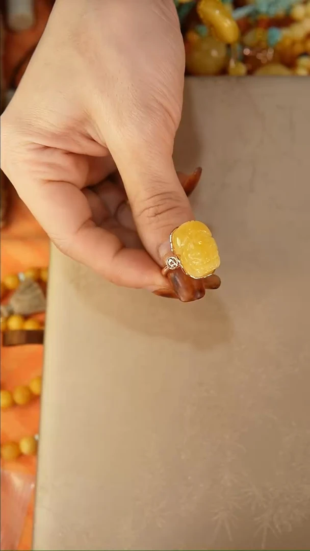 【闪购商品】琥珀戒指未镶嵌戒指