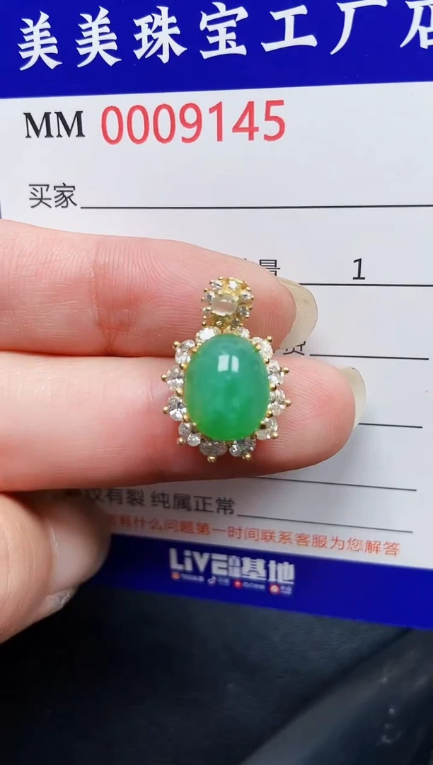 翡翠银S925镶嵌颈饰9145