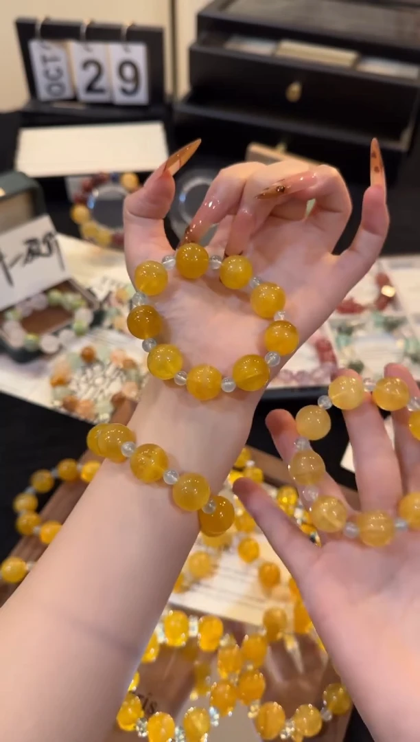 合金手链水晶黄萤石x3161