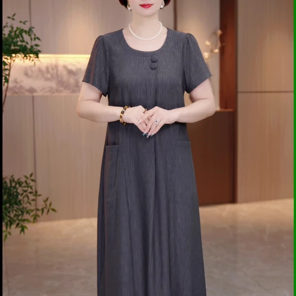 夏季新款大码女装连衣裙遮肉显瘦加肥加大款显瘦高级感时尚简约