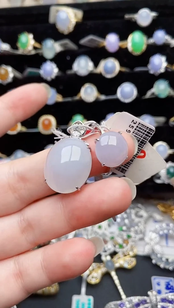 颈饰银S925镶嵌翡翠1535