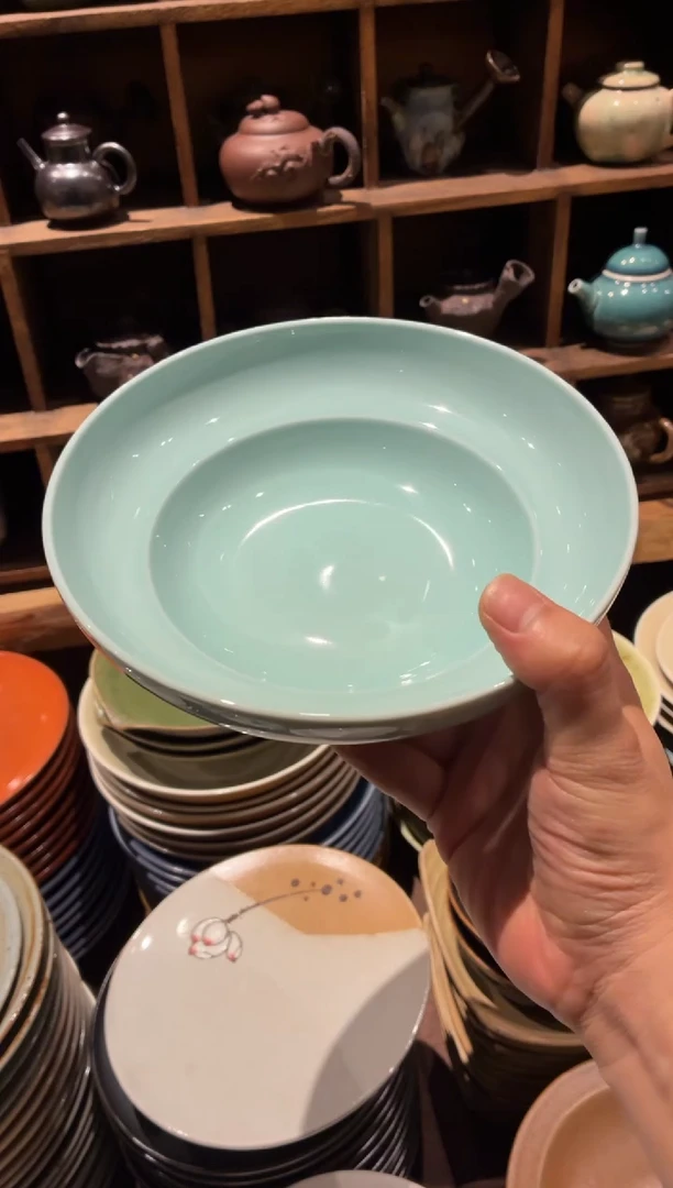 瓷片郭*儿77天目手工葫芦盘1个