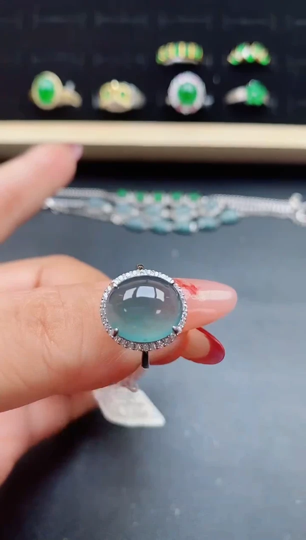 【闪购商品】翡翠戒指银S925镶嵌21321