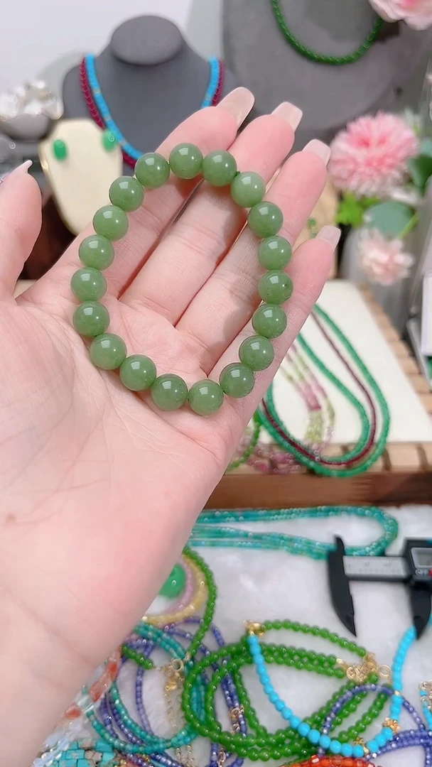 未镶嵌手链和田玉（碧玉）圆50