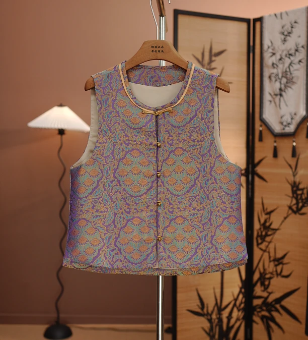 【凤羽花】马甲复古春季新款薄款新中式女士国风马夹国潮气质坎肩