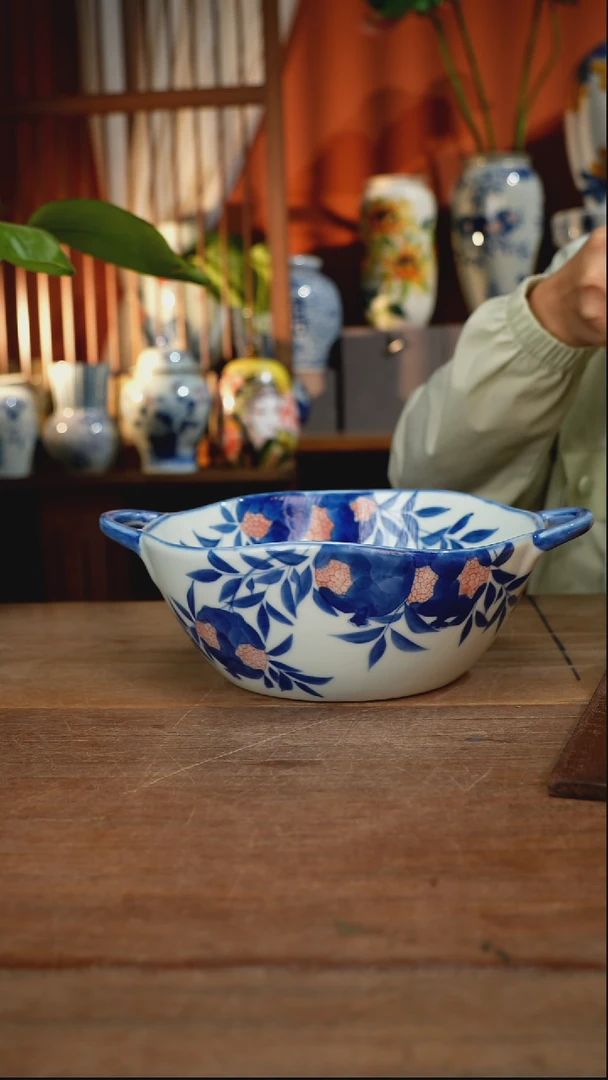 瓷片【简家甄选】景德镇设计师釉下手绘陶瓷餐具