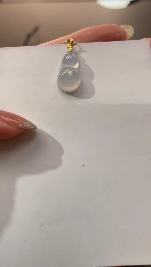 【闪购商品】翡翠颈饰18K金镶嵌天然缅甸a货翡翠