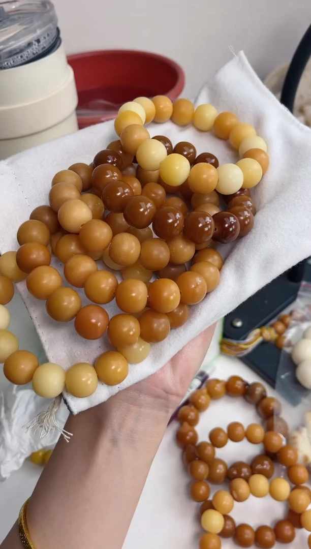 手串菩提根/象牙果e81干磨苹果落地果13*15mm手串瑕疵不补随机