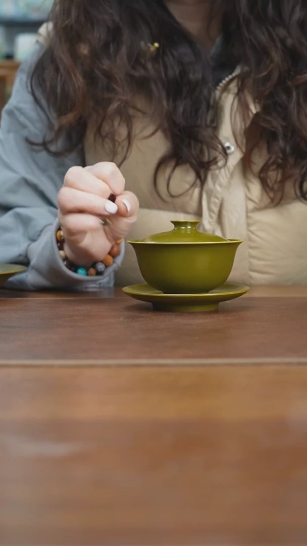 【闪购商品】杯景德镇茶叶末三才盖碗