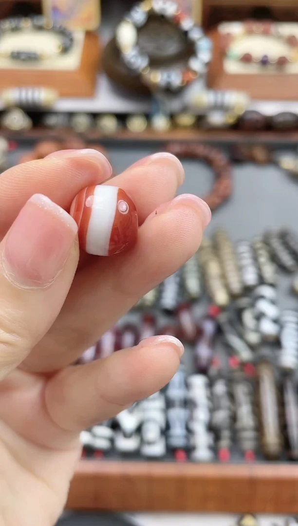 玛瑙/玉髓珠珠未镶嵌红肉药师单珠