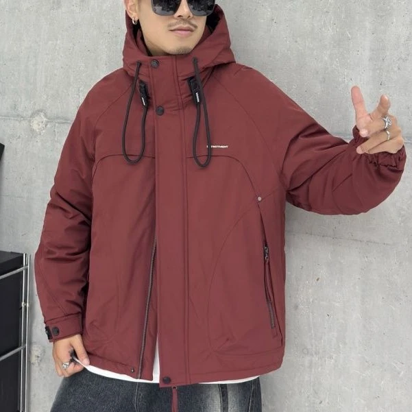 2025新款男士50绒羽绒服时尚百搭休闲连帽外套男装上衣连帽户外套