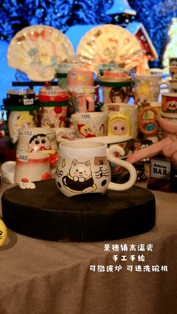 陶瓷058景德镇原创设计师款高温陶瓷手工手绘