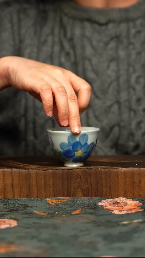杯釉下彩手工手绘同款陶器