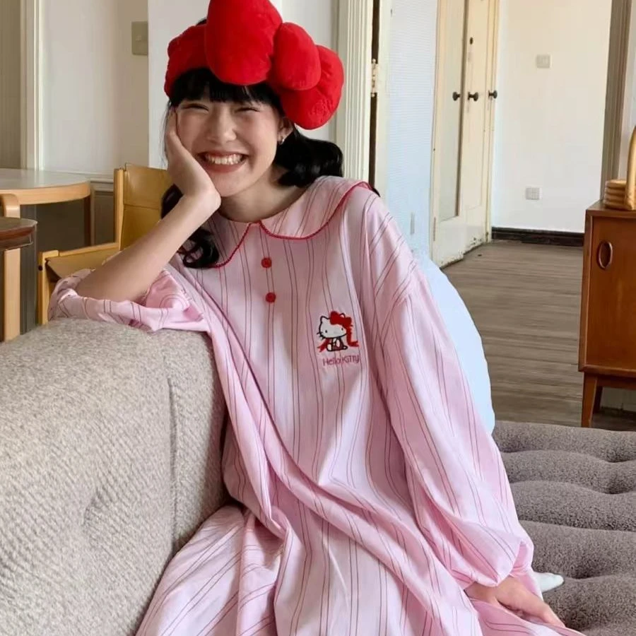 【Hello Kitty长短袖睡裙款】新潮牌可外穿天丝棉居家服套装