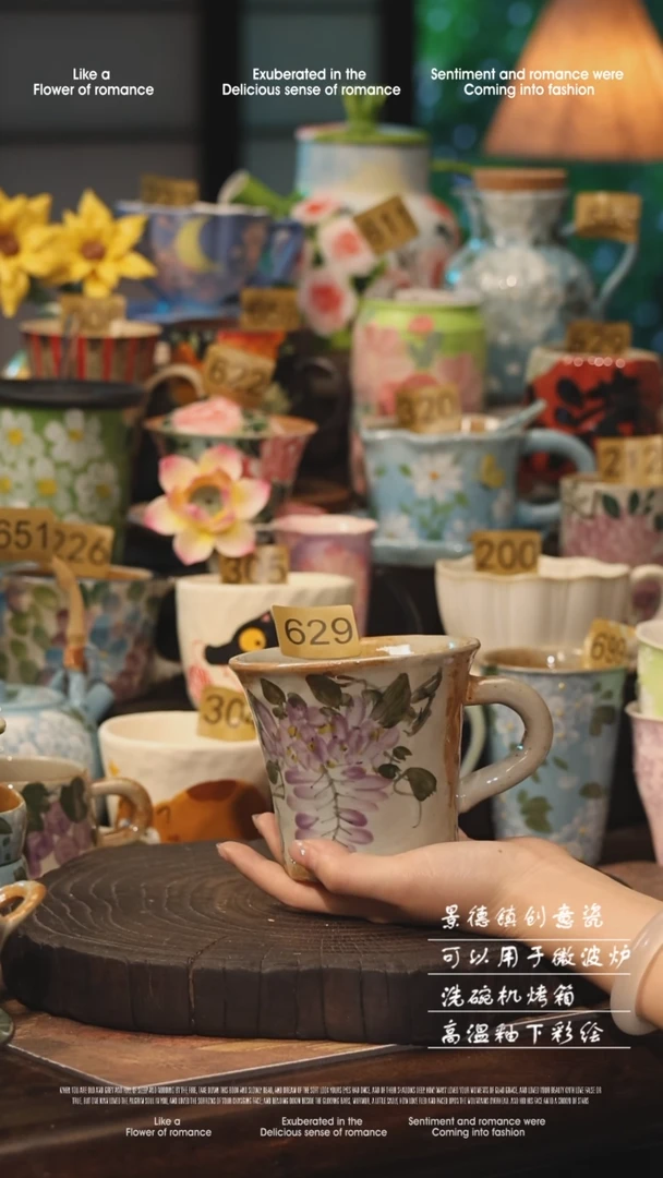 陶瓷景德镇高温釉下彩手工手绘款式