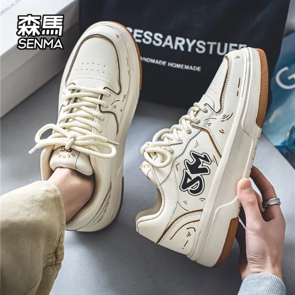 SENMA/森马2025潮流男士百搭休闲鞋子厚底耐磨显高学生潮板鞋男款