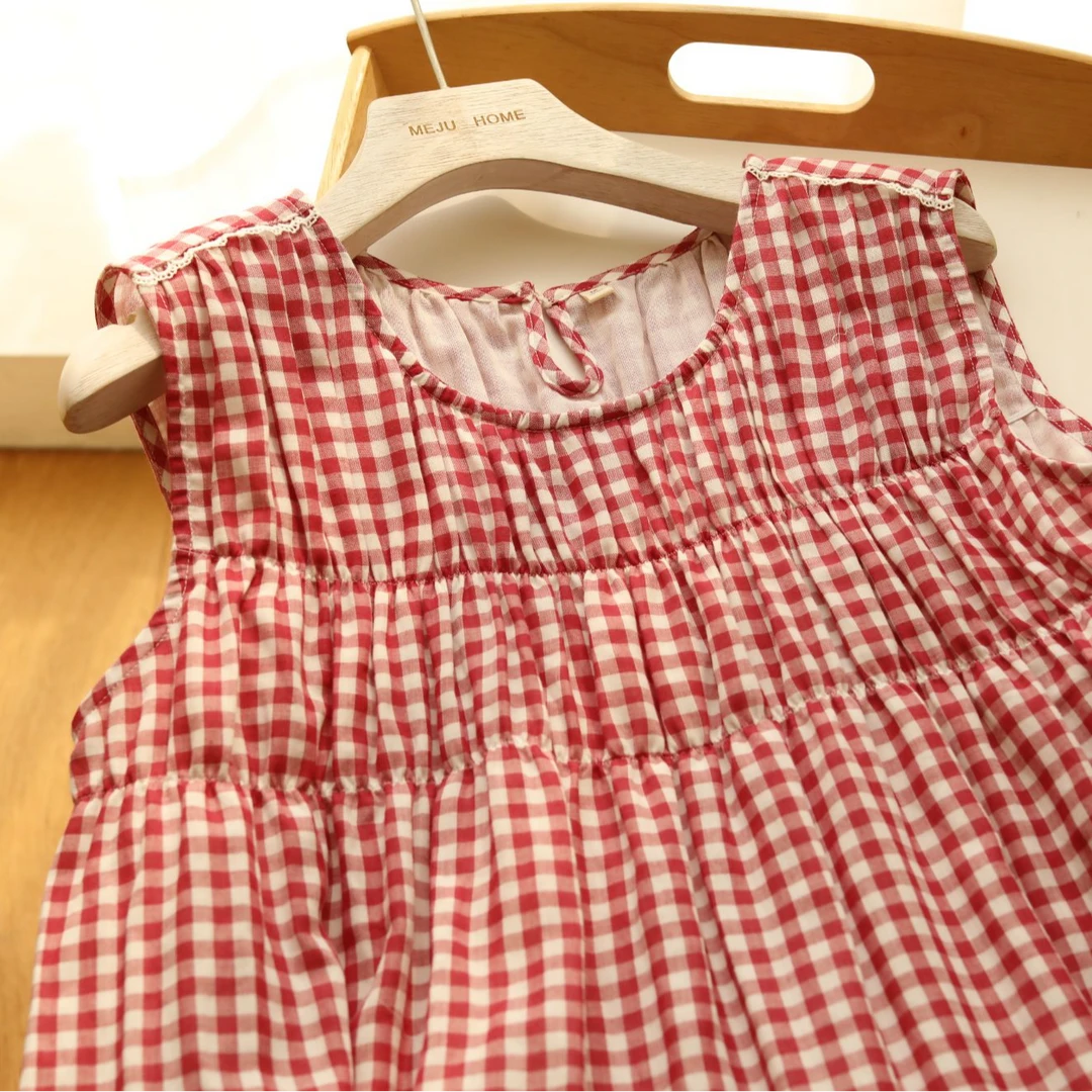 春夏纯棉女士睡裙无袖宽松圆领双层棉纱可外穿韩版长裙纯棉睡裙