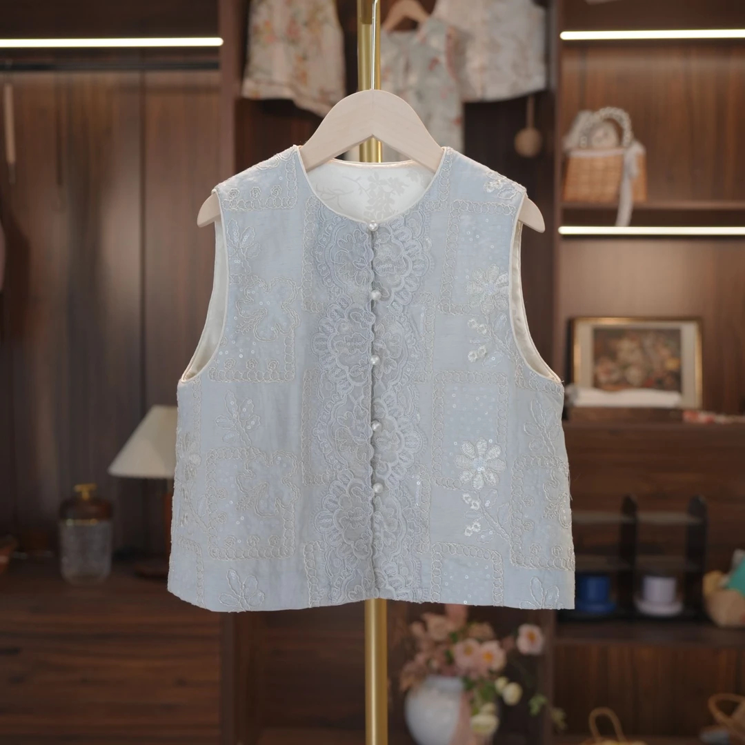 【冰蓝锦韵】泡芙定制 新款儿童马甲中国风中式时尚国风 DY1250350