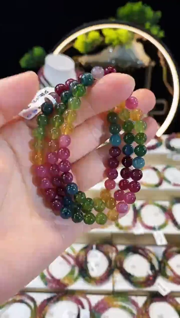 【闪购商品】碧玺手链未镶嵌G2439三圈颜色微差