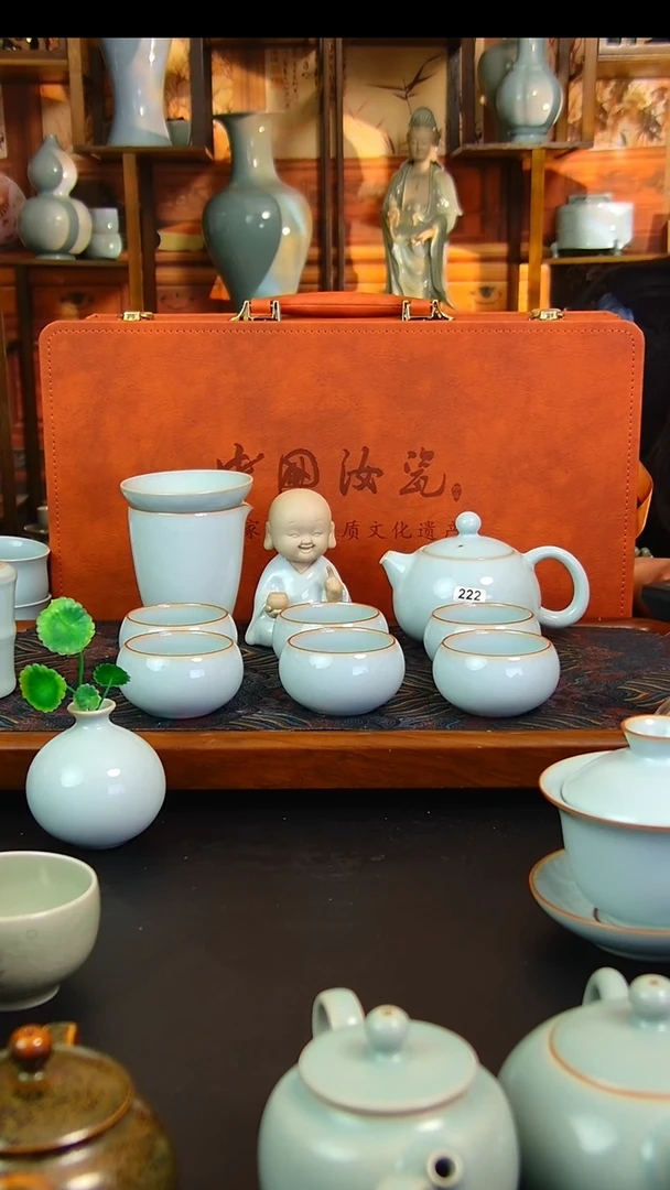 瓷片夜***语原矿汝瓷福利单杯套装