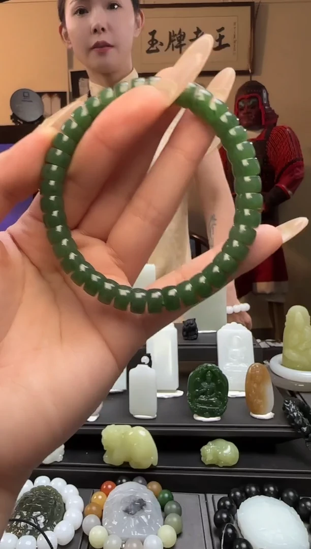 【闪购商品】和田玉碧玉药片未镶嵌手串