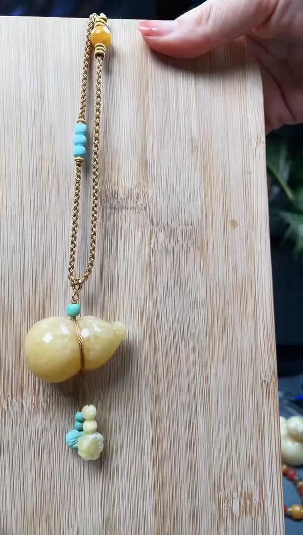 【闪购商品】蜜蜡颈饰未镶嵌葫芦项链