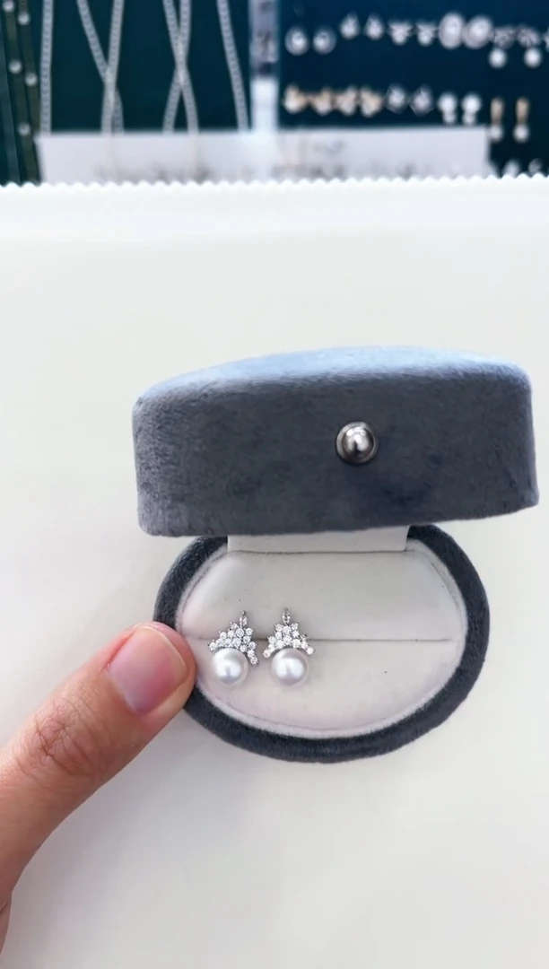 【闪购商品】淡水珍珠耳饰未镶嵌冰雪女王珍珠耳钉