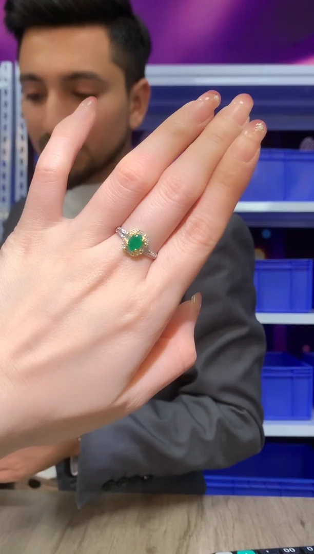 银S925镶嵌戒指祖母绿【宝石世家严选】