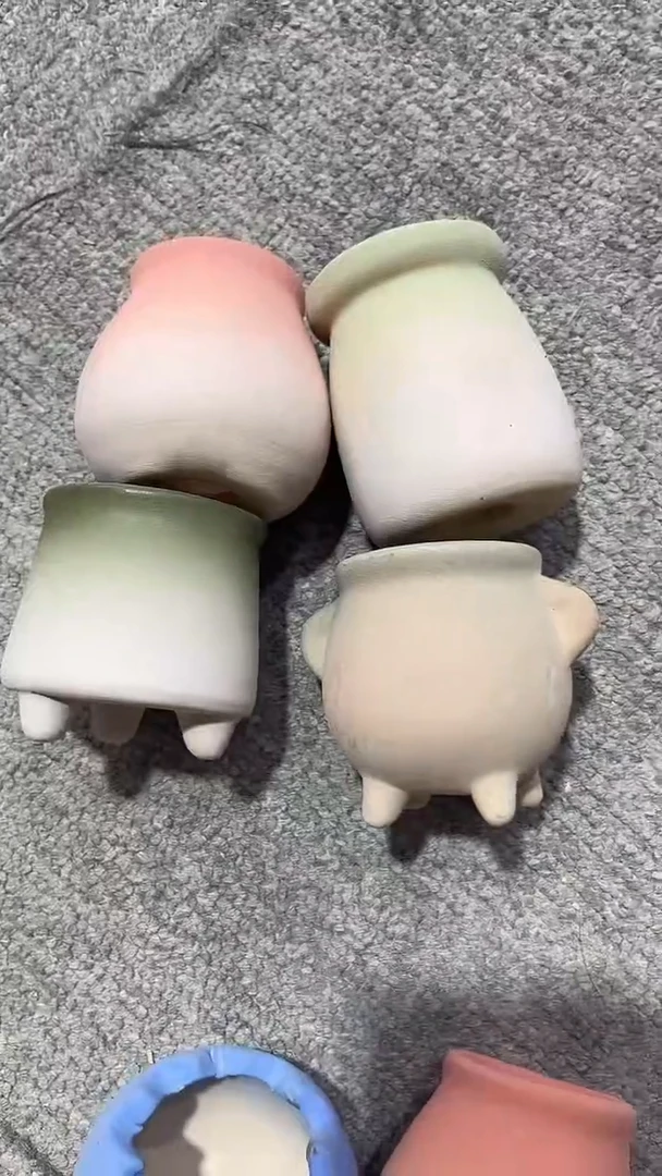 麦饭石粗陶多肉花盆四个