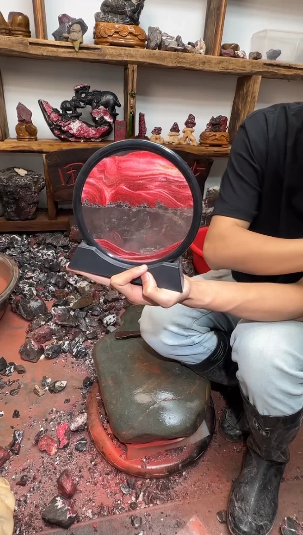 含辰砂工艺品朱砂流砂画18