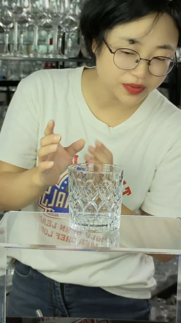 水晶玻璃平底款3326威士忌酒杯300ML