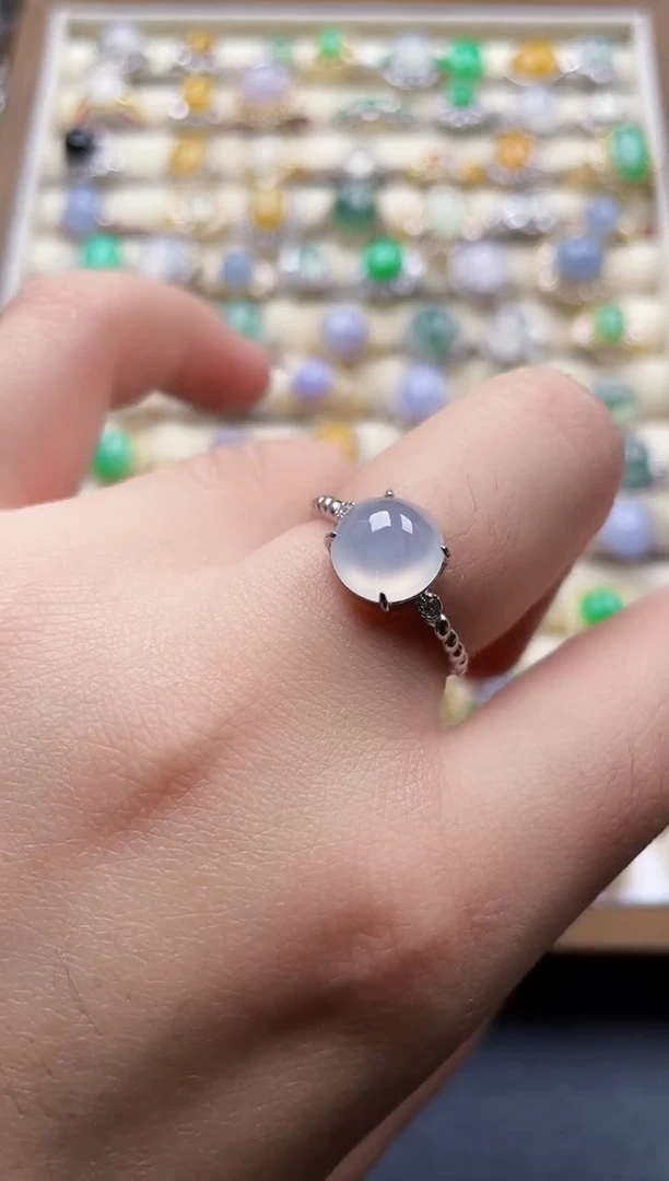 银S925镶嵌戒指翡翠158