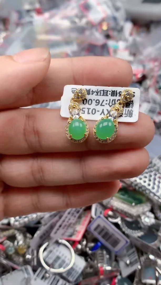 银S925镶嵌戒指翡翠天然A货缅甸翡翠